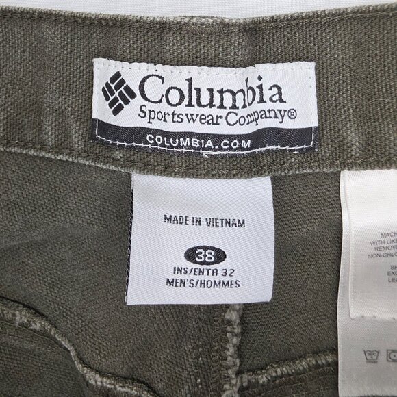 Columbia Double Leg Knee Canvas Hunting Pants Mens 38x29 (38x32 tag) Brush Guard - Picture 4 of 9